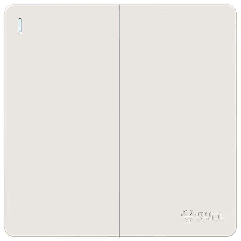 BULL Switch Socket G12, Skin-Like Matte Cream Style, Two-Way Double Control Switch, Large Panel Switch G12K212, Creamy Brow