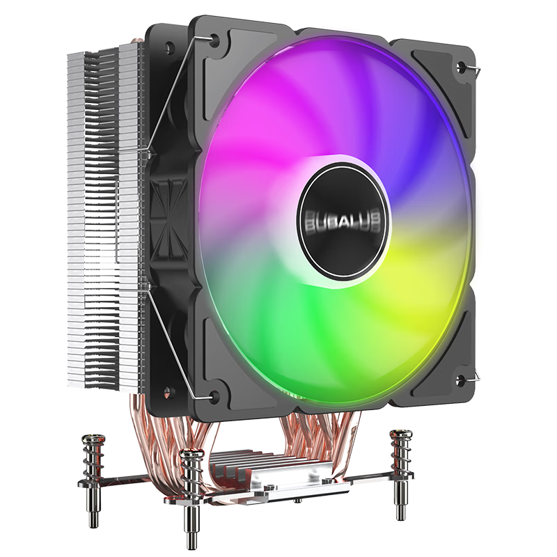 BUBALUS T66 AMD6 Heat Pipe CPU Cooler (Pure Copper Heat Pipes Air Cooling / Multi-Platform Support / AM2/AM3/AM4/AM5 / PWM Smart Temperature Control / 12mm Easy-Remove Fan)