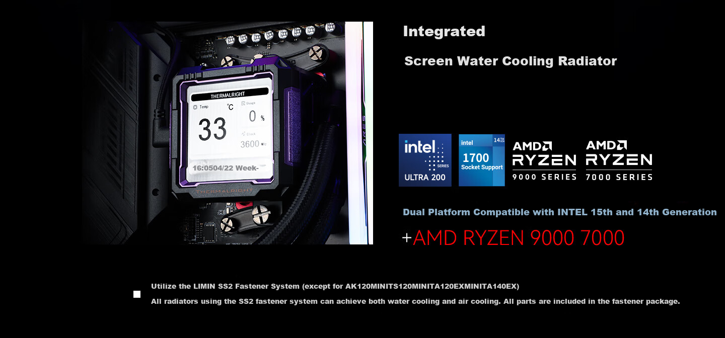 Thermalright FROZEN WARFRAME PRO 360 BLACK All-In Liquid CPU Cooler with IPS LCD Screen FW PRO 360 BLACK 3