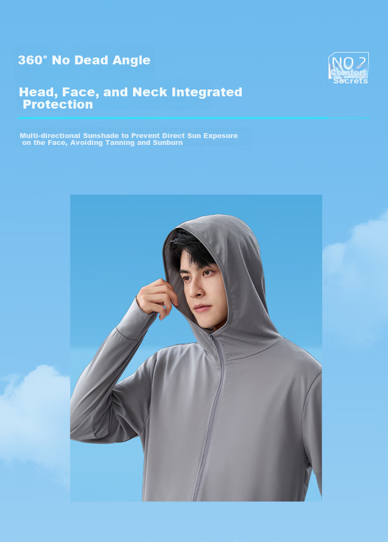 Baleno Sun Protection Jacket for Men And Women, Summer UPF50+ Lightweight Ice Silk Breathable Quick-Dry Hooded Coat, Commuter Long-Sleeve Jacket 6