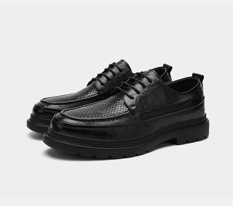HLA Men's Classic Durable Casual Retro Derby Shoes HAAPXM1EBI073 Black Size 40 33