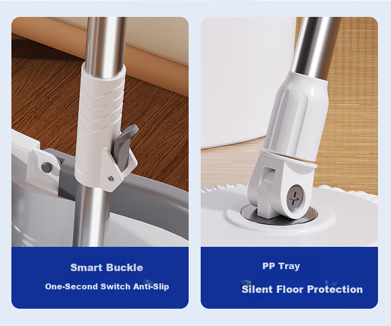 Sobam Rotating Mop, 34cm, 2 Heads, Household All-In No Hand Washing, Dual-Drive Floor Mop, Absorbent Mop Bucket Set 8