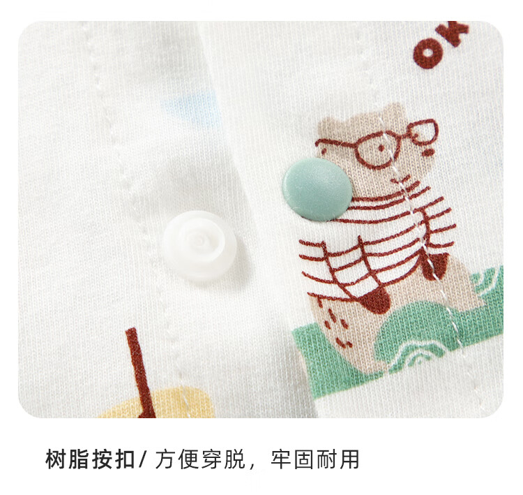 Qiaojiaoya Infant Clothes, Newborn Summer Thin Onesie, Pure Cotton Summer Romper, Full Moon Baby Sleepwear for Boys And Girls, Size 66 5