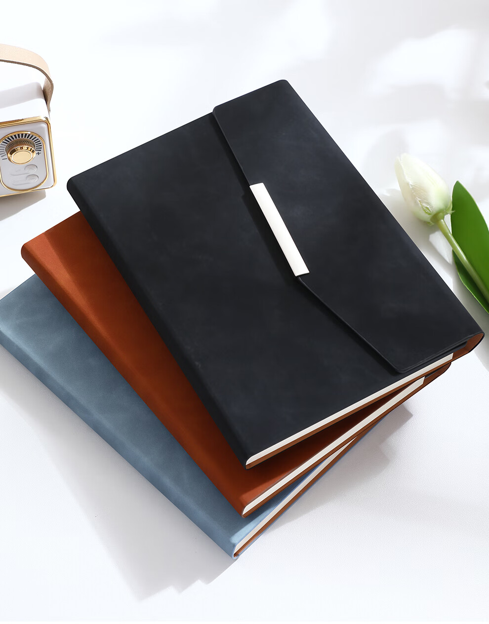 Faramon Notebook Gift Box Set, Yangba High-Quality Journal Gift Box with Three-Fold Leather Cover, Diary for Teachers' Gifts, Corporate Annual Meetings, Customizable, Red - Gift Box Packaging 10