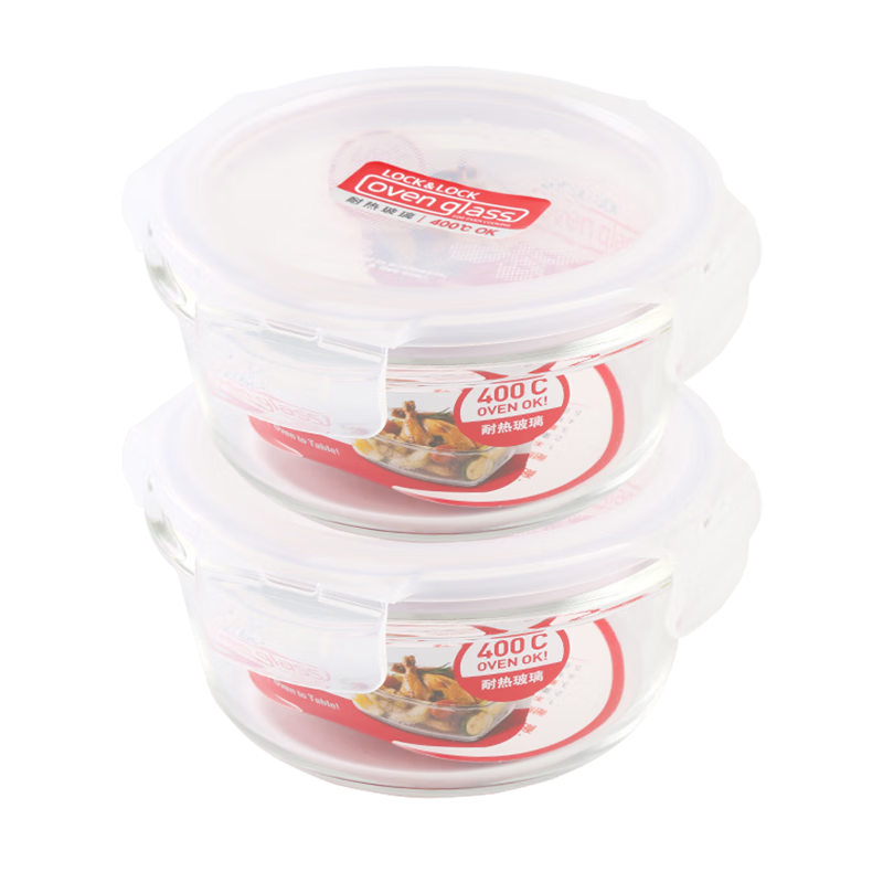 LOCK&LOCK Glass Food Container, Microwave-Safe Fruit Storage Box, Lunch Box, LLG831O_650ml