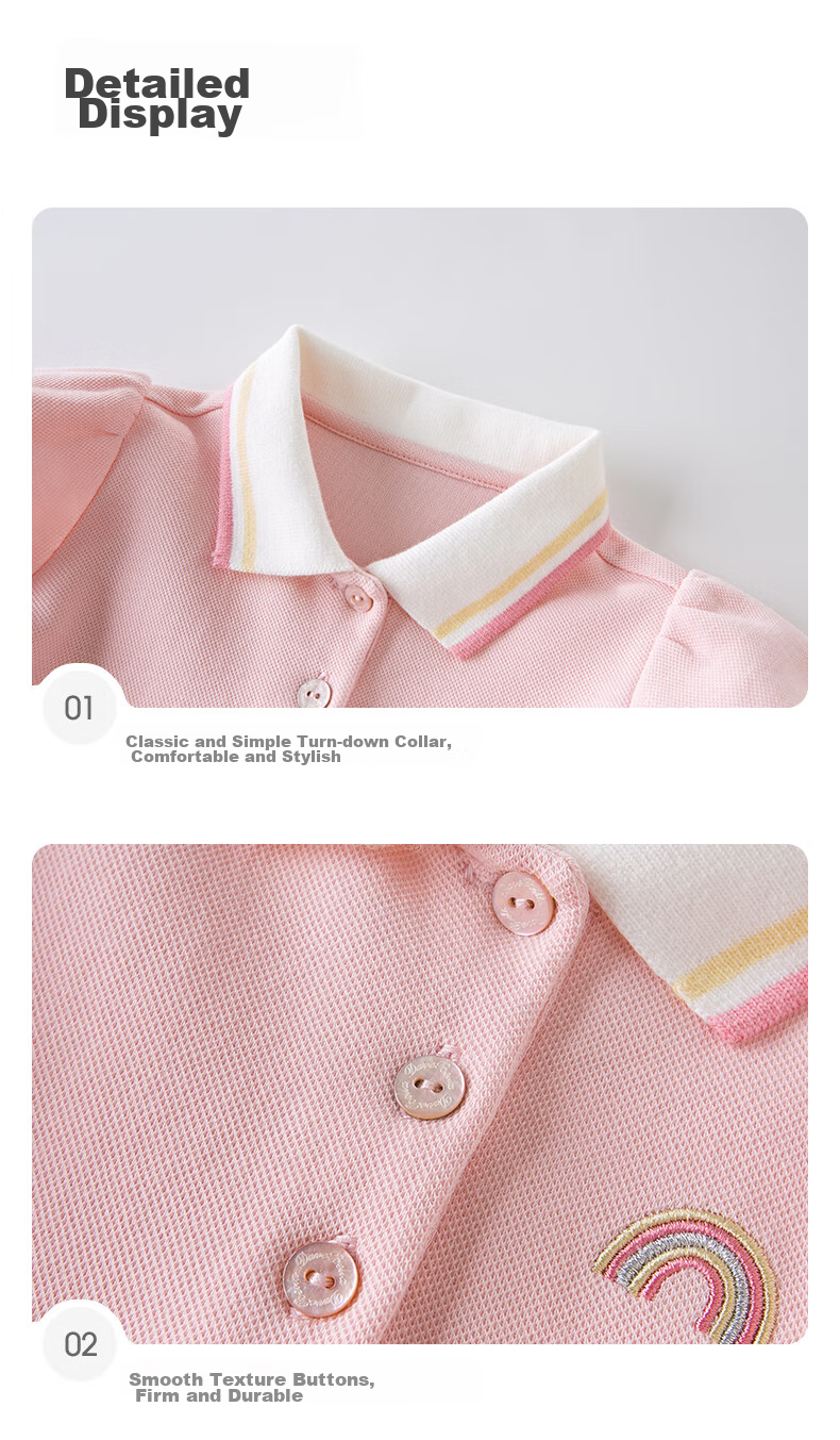 DAVE & BELLA [Soda Cotton] Summer Girls' Dress, Baby Polo Dress, Girl's Princess Dress, Children's Skirt 6