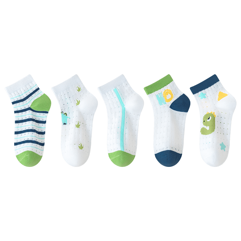 Yuzhaolin Boys' Summer Thin Mesh Breathable Mid-Calf Cotton Socks for Children and Students
