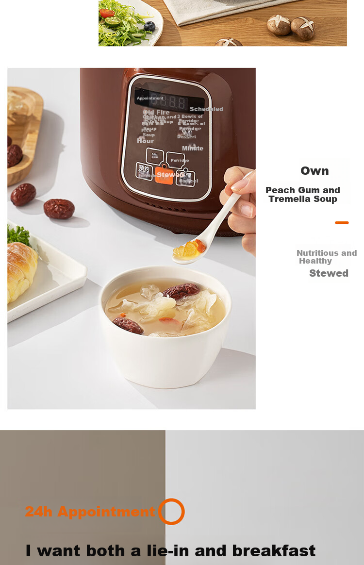 Joyoung Home Electric Stew Pot, 5L Large Capacity, Purple Clay Inner Pot, Timer And Reservation Function, Electric Stew Pot DG50Z-GD510 22
