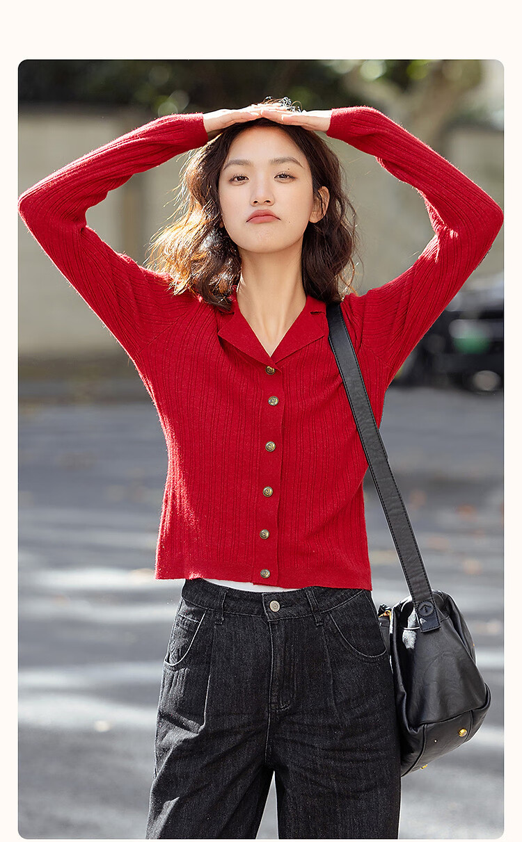 Dme [OL Online Flirtation] Winter Retro Hong Kong Style Metal Button Knit Sweater, Slim Fit Sexy Knitted Cardigan Women's Top 2
