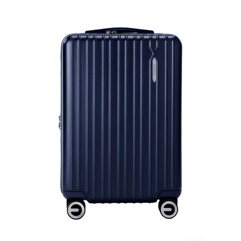 AMERICAN TOURISTER Luggage, 20-Inch Expandable Suitcase, Business Trolley Case, Password Lock, Stylish Fries-Shaped Design, 79B Blue