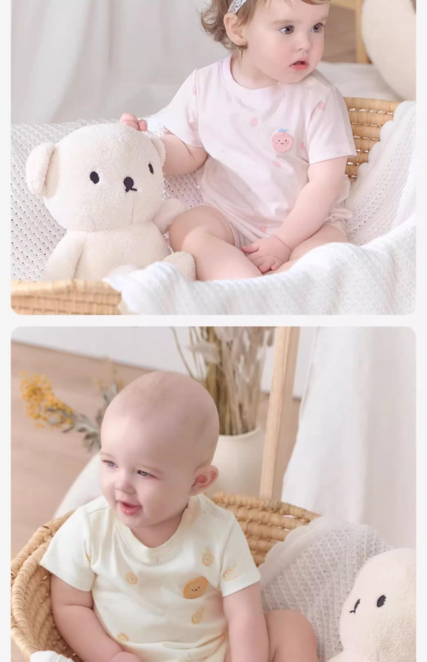 DAVE & BELLA Baby Summer Romper, Stylish Newborn Clothes, Full Moon Girl Baby Outfit Set, Onesie for Baby Boy 12
