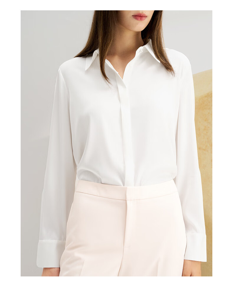 G2000 [Smooth Color Linen/drape] Women's Spring And Summer Elegant Comfortable Commuter Casual Shirt, Linen Color, XS/32 6