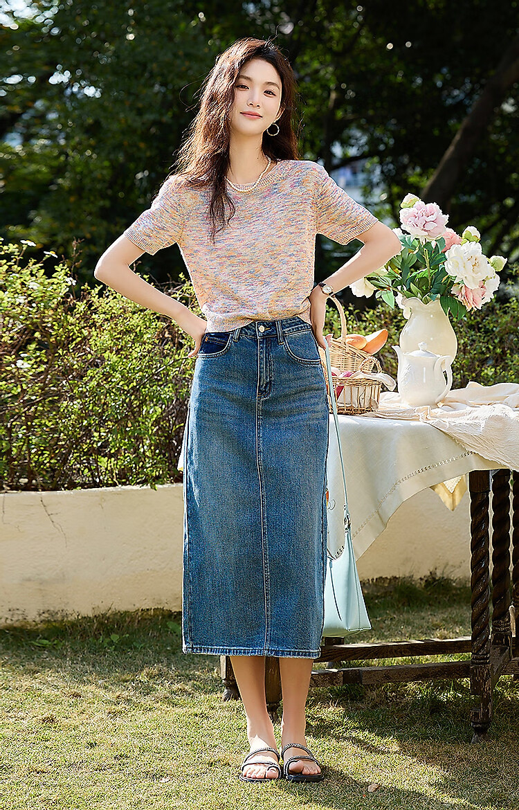 Dme [And Say Goodbye to Heat] Summer Linen-Cotton Blend Sweater, Elegant Floral Pattern, Petite Knit Top for Wome 8