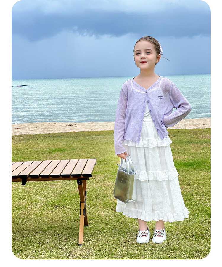 Tutuxiaoxiang Girls' A-Line Skirt, Children's High-Waisted Slimming Skirt, Stylish Puffy Skirt, White, Size 110, Height about 110cm 24