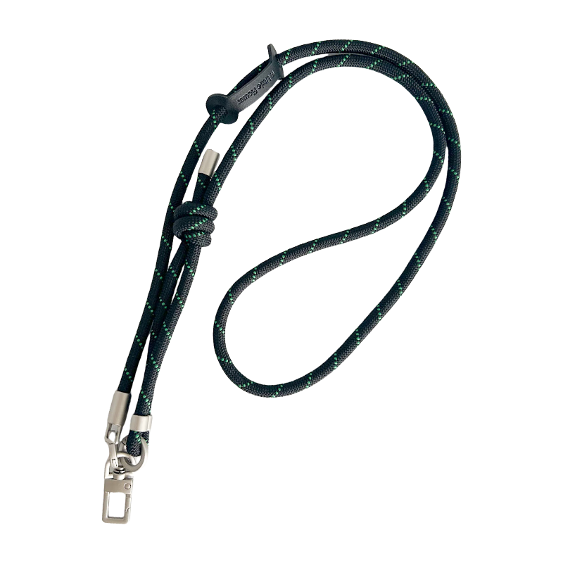 ALittleFlower Phone Lanyard Neck Strap Crossbody Thickened Retractable Outdoor Anti-theft Rope Sports Travel Camera Strap Woven Multifunctional for Huawei Mate80/X7 Series Black with Green Accents