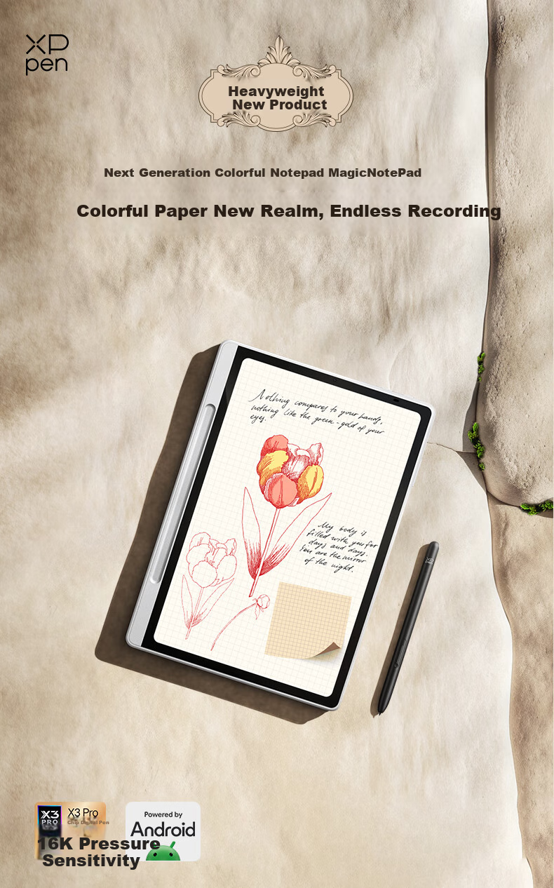 XP-Pen [Color Note Tablet] Handwriting Electronic Notebook, Meeting Record Smart Office Pad E-Ink Book E-Reader Magic Note Pad 2