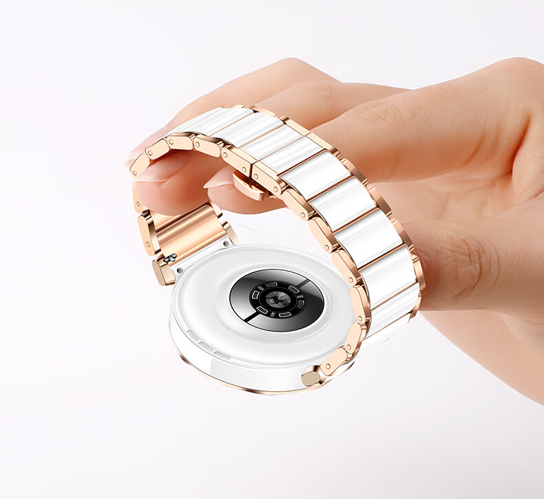 Weiqiantu Suitable for Huawei GT7/GT6/GT5/pro Watch Band, Compatible with Watch6/6pro/Watch5/GT4/GT3pro, Women's 41mm White Crystal Ceramic-Like Strap for Wome 11
