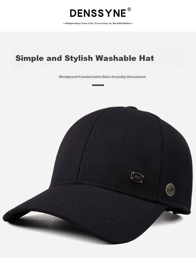 Denssyne Non-Squashable Hard Top Baseball Cap for Men, All Seasons Outdoor Hiking Sports Hat, Fashionable High-Quality Sun Visor Cap 1