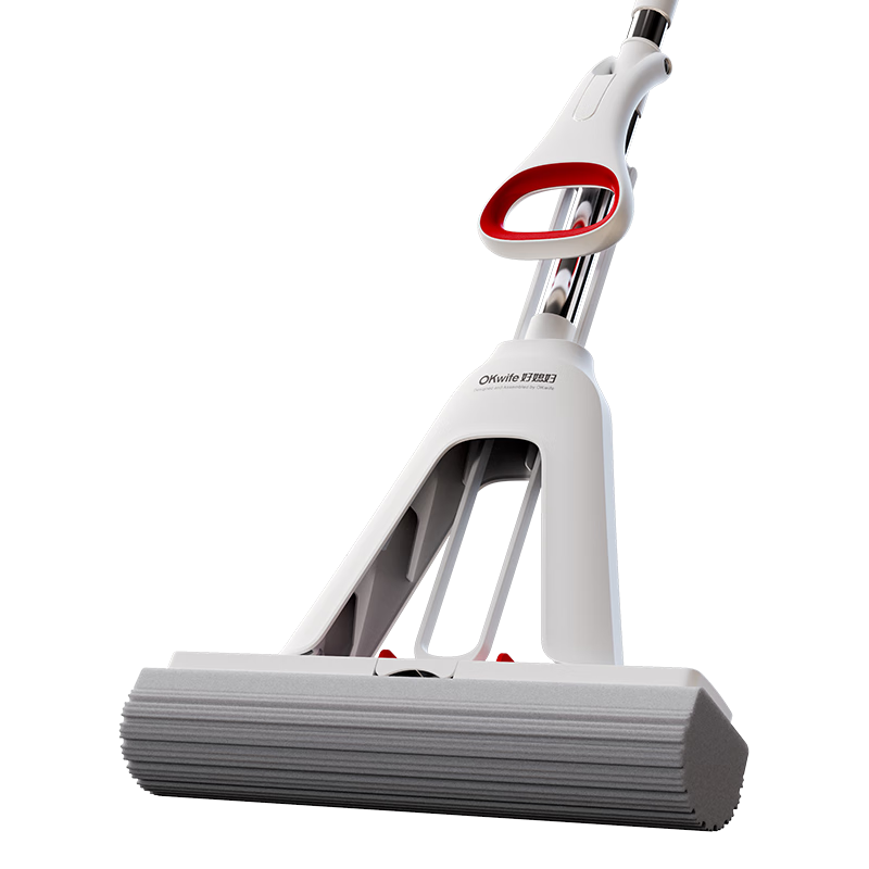 Good Wife Cotton Mop 33cm 2 Cotton Heads 5-Second Quick Softening Foldable Sponge Floor Mop