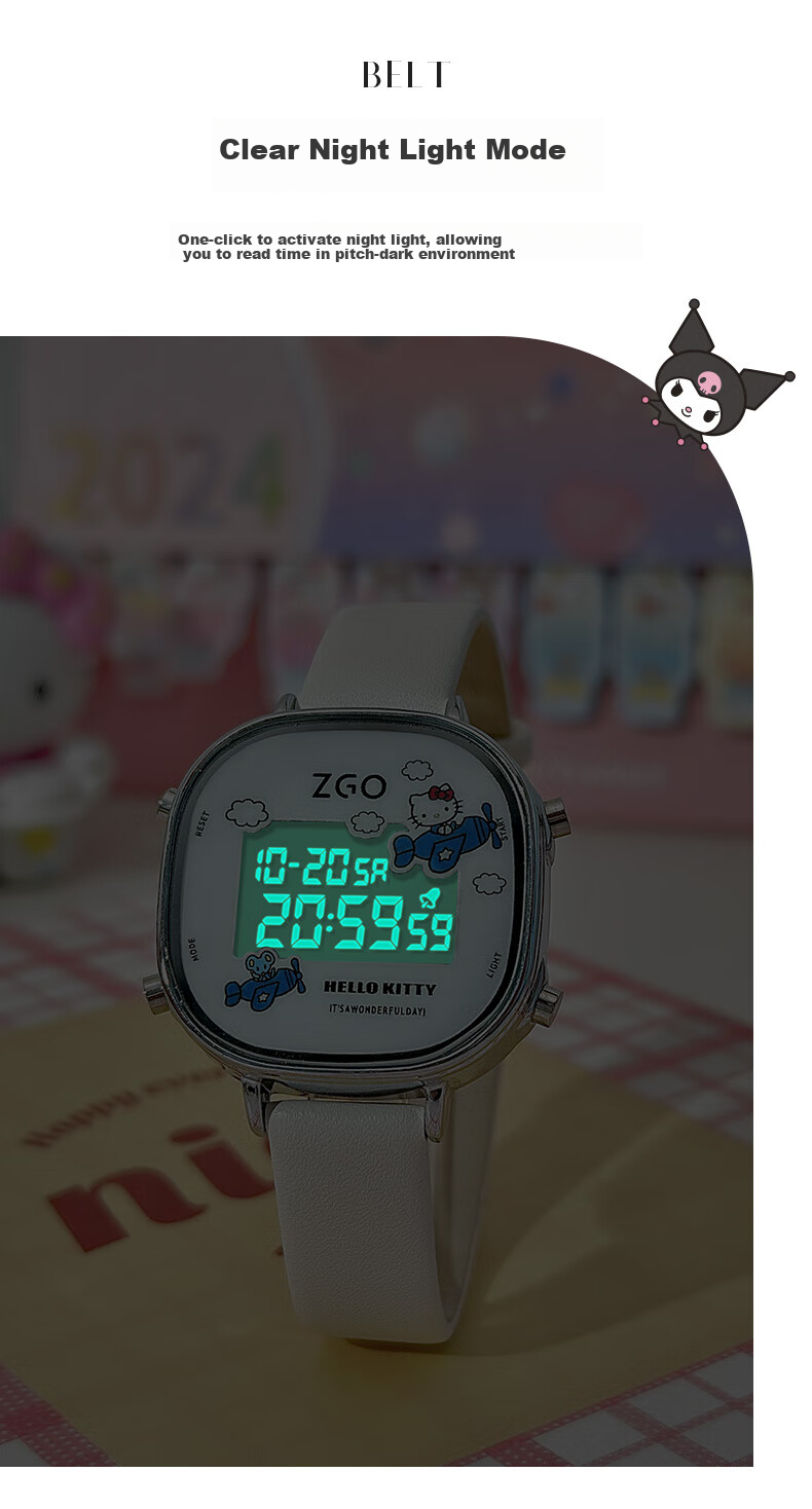 Hello Kitty Sanrio Kids Digital Watch Waterproof for Girls Ages 6-12 Middle Elementary School 879 6