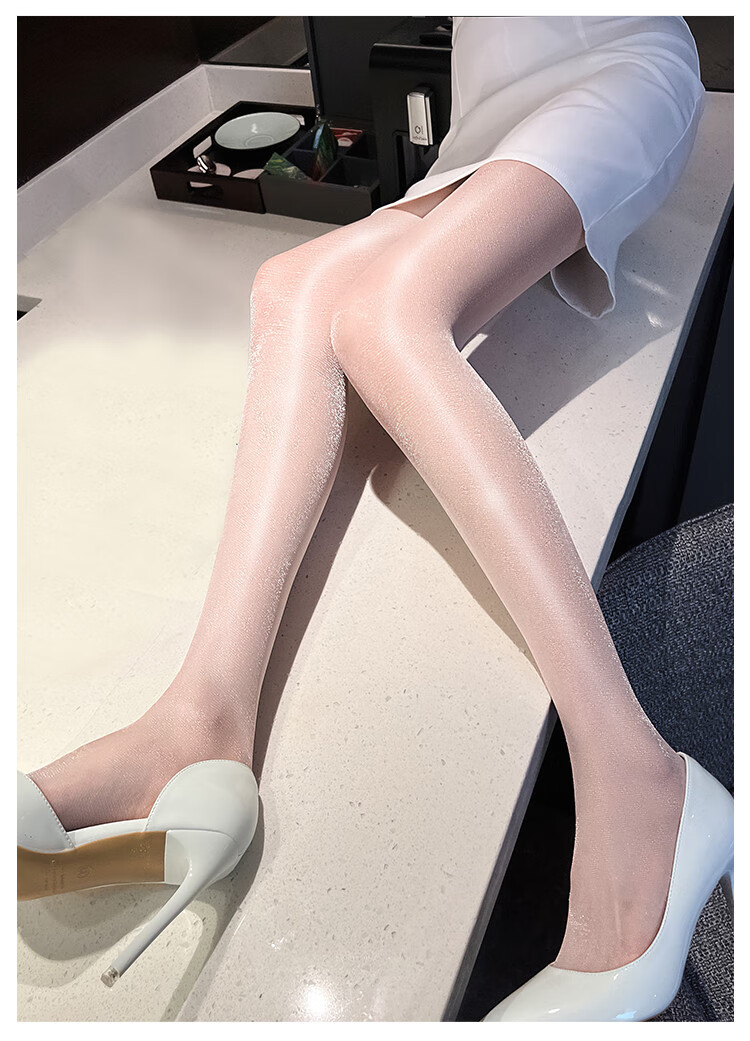 LangSha Pearl Sheer Ultra-Thin Sexy Black Stockings Lingerie Pure Desire Slightly Shiny Nude Pantyhose Black 3-Pack 9