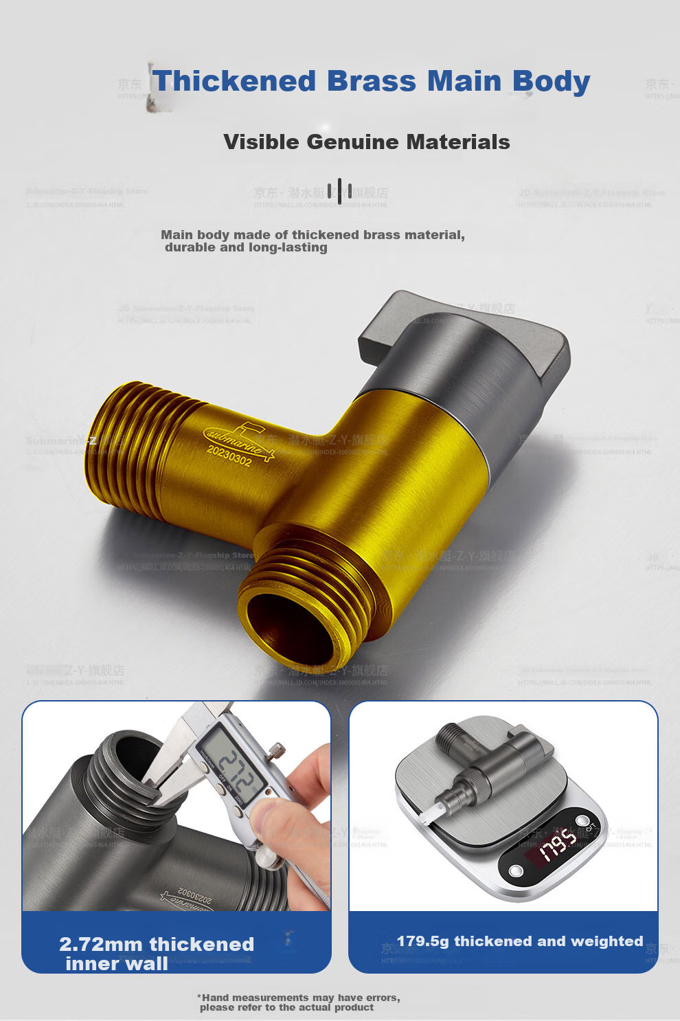 Submarine F418 Piano Key Chrome-Plated Angle Valve, Washing Machine Faucet, Ceramic Valve Core, 1/2 Inch Connector with Water Stop Needle, Spout 2