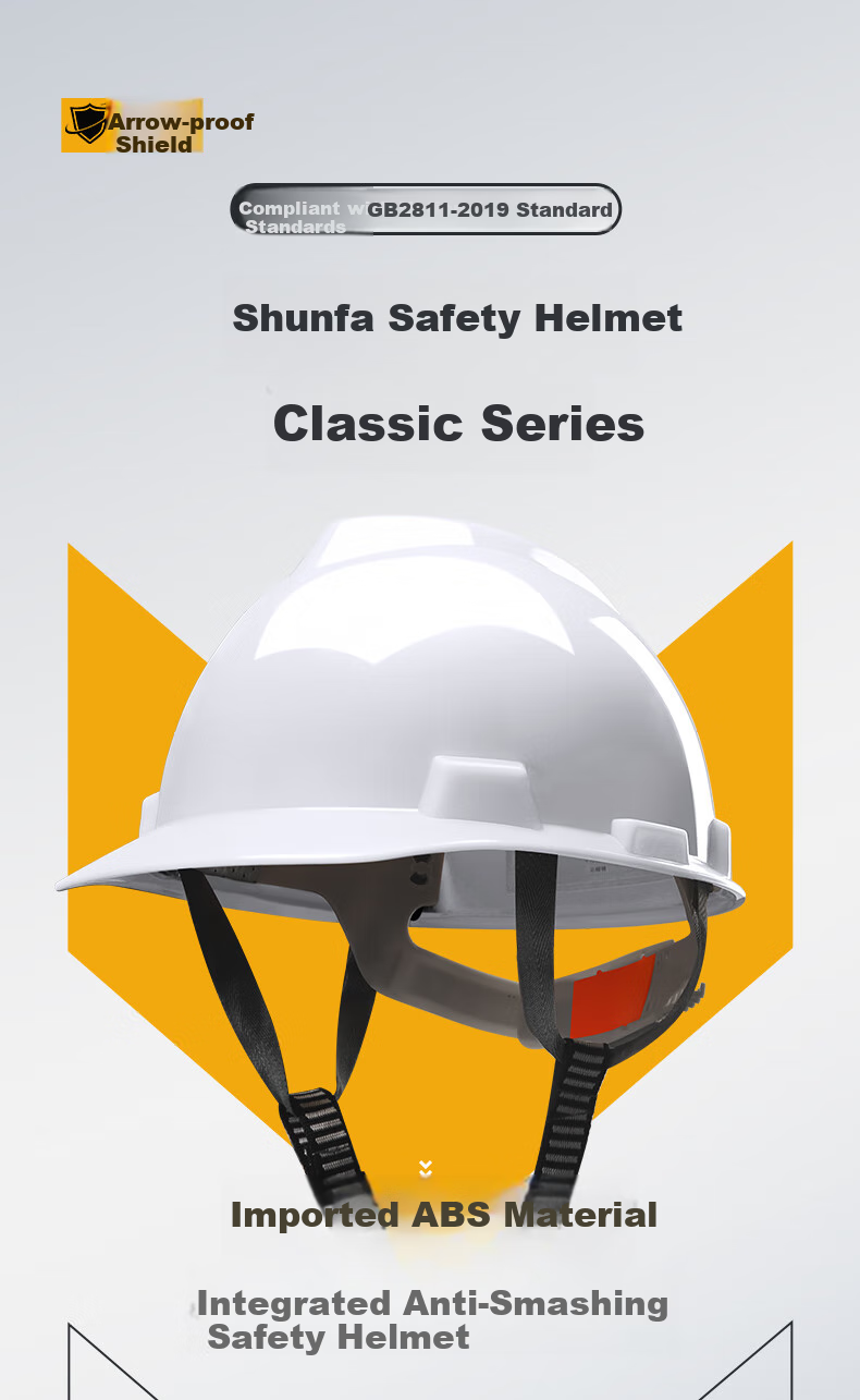 DANGJIAN Safety Helmet, ABS Impact-Resistant Breathable Anti-Smashing Shockproof Insulated Electrical Construction Site Leader Helmet, Direct Shipping from Jingcang Warehouse - V-Shaped White 3