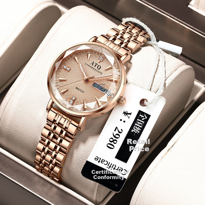 ATQ Ultra-Thin Watch for Women, Mechanical Style Top Ten Brands Wristwatch, Simple Design, New Year Valentine's Day Gift for Girlfriend Or Wife 6