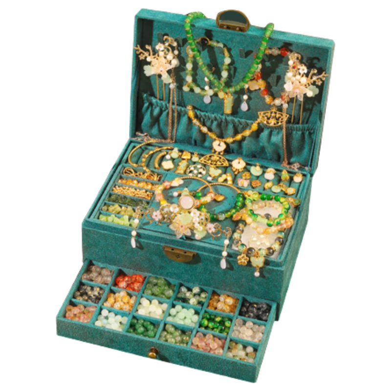 Luoli Girls' Birthday Gift, Vintage Style Beaded Toy, DIY Handmade Gift Box for Ages 7-14, Jewelry Box for Girls 11-10 Years Old