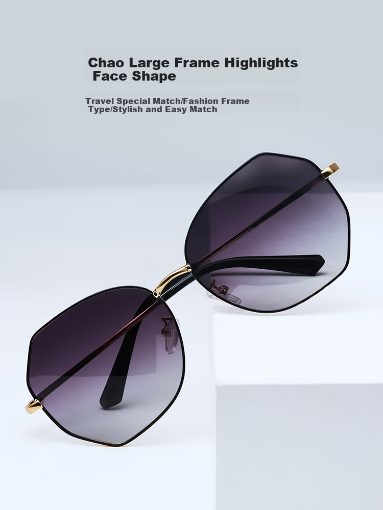 VEGOOS Sunglasses for Women, Korean Style Street Photography Metal Trendy UV Protection Polarized Driving Sunglasses SY8063 4