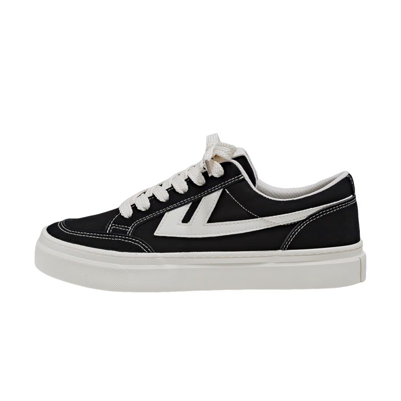 Huili Men's Canvas Shoes, Spring And Summer New Thick-Soled Sneakers, Casual Sports Shoes for Men, Black/beige, Size 41