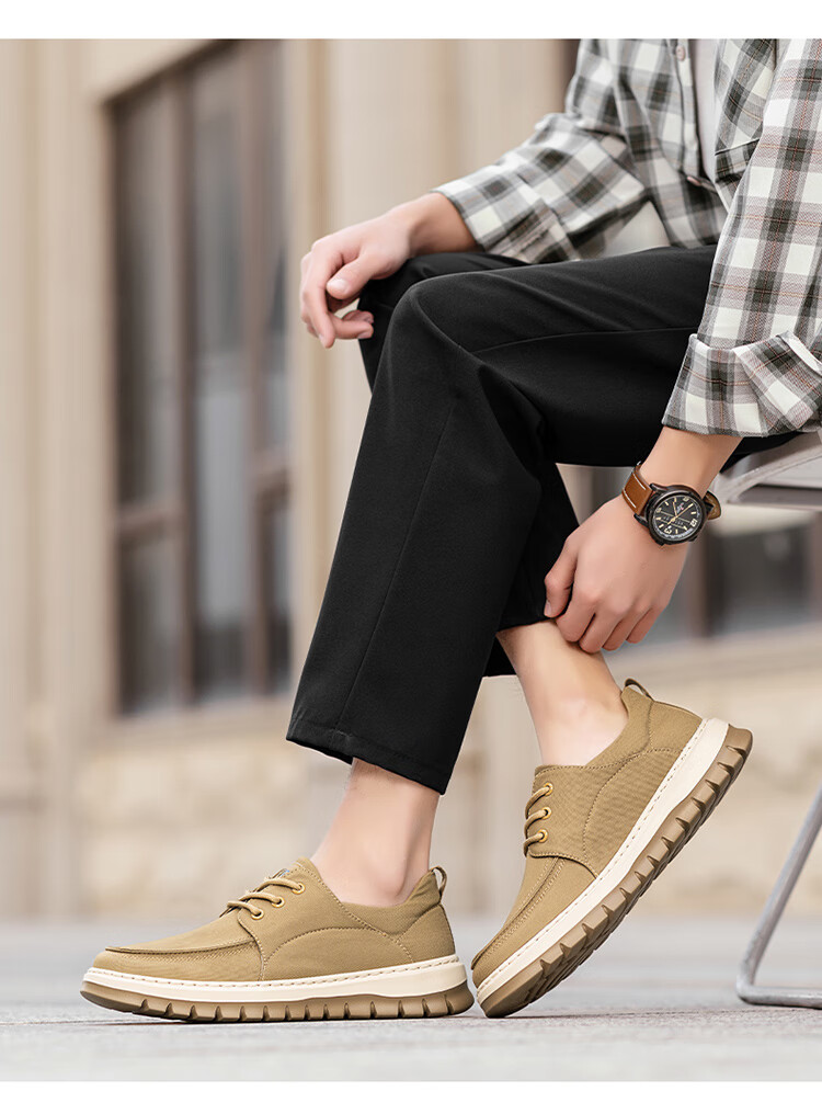 Bull Family Men's Summer Breathable Old Beijing Cloth Shoes Soft Sole Lightweight Slip-On Casual Canvas Loafers Men's Moccasins 24