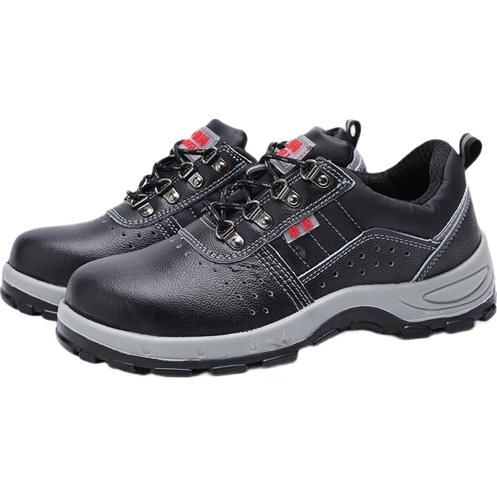 Dinggu Men's Safety Work Shoes Steel Toe Anti-Smash Anti-Puncture Steel Midsole Solid Sole Model 1125 Black SK40