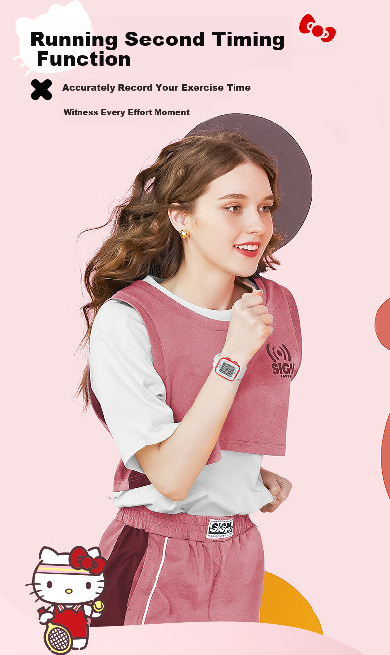 Hello Kitty Children's Watch for Girls Aged 6-12 Elementary And Middle School Students Sports Smart Watch Electronic Watch for Students 878 4