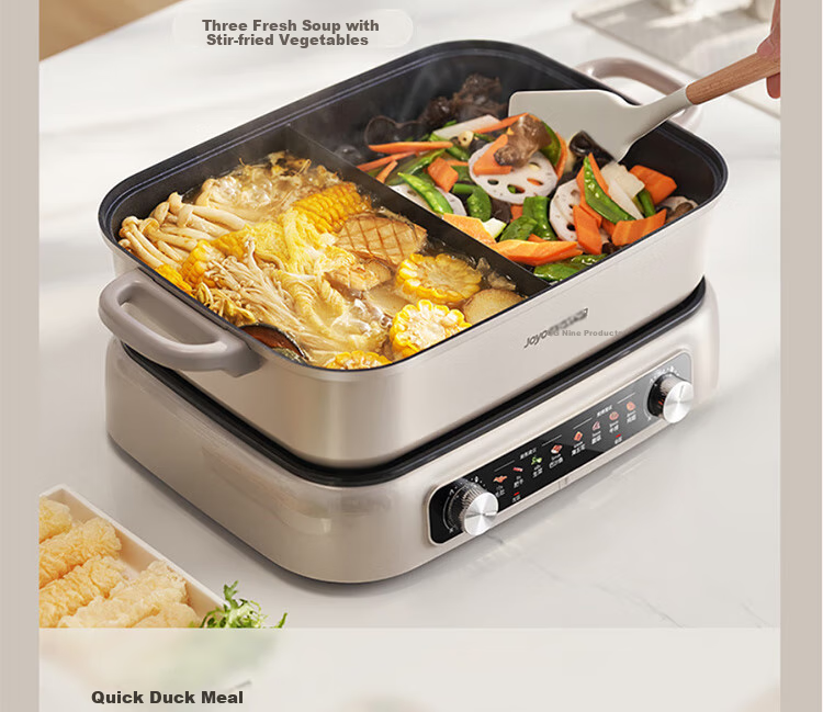 Joyoung Household 8L Large Capacity Electric Cooking Pot, Multifunctional Dual-Sided Electric Hot Pot, Electric Heating Pot HG80-G811 19