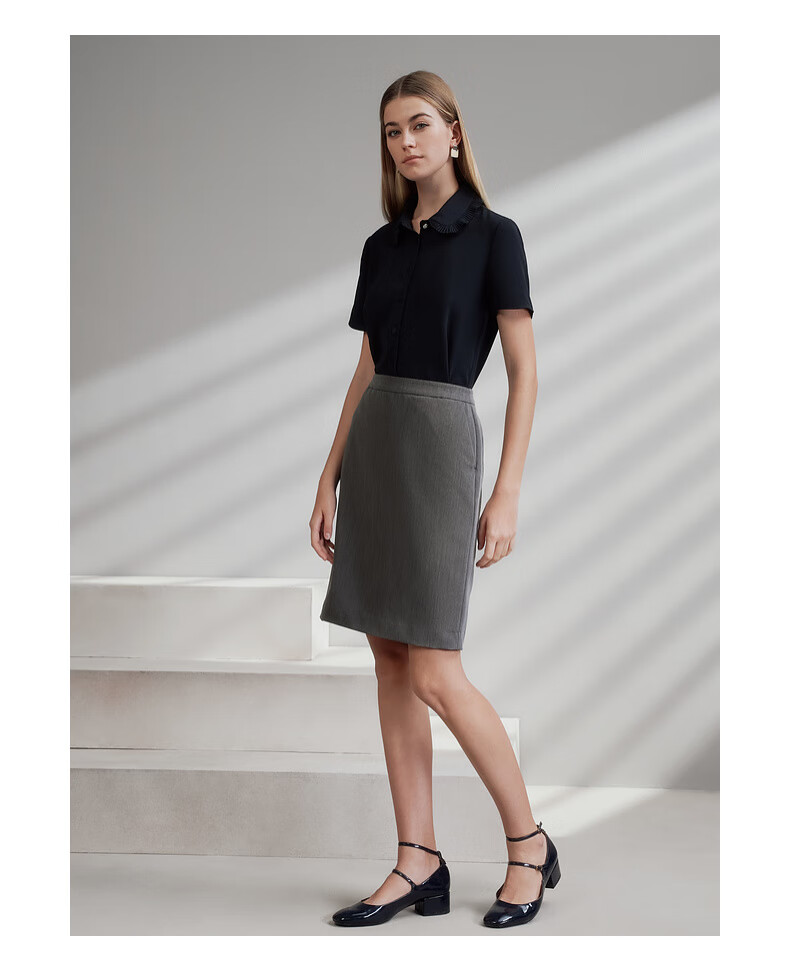 G2000 [Polyester/Polyester Blend/Pencil Skirt] Women's Office Suit Skirt, Same Style As in Department Stores, Spring And Summer Commuter Skirt, Black, L/38 6