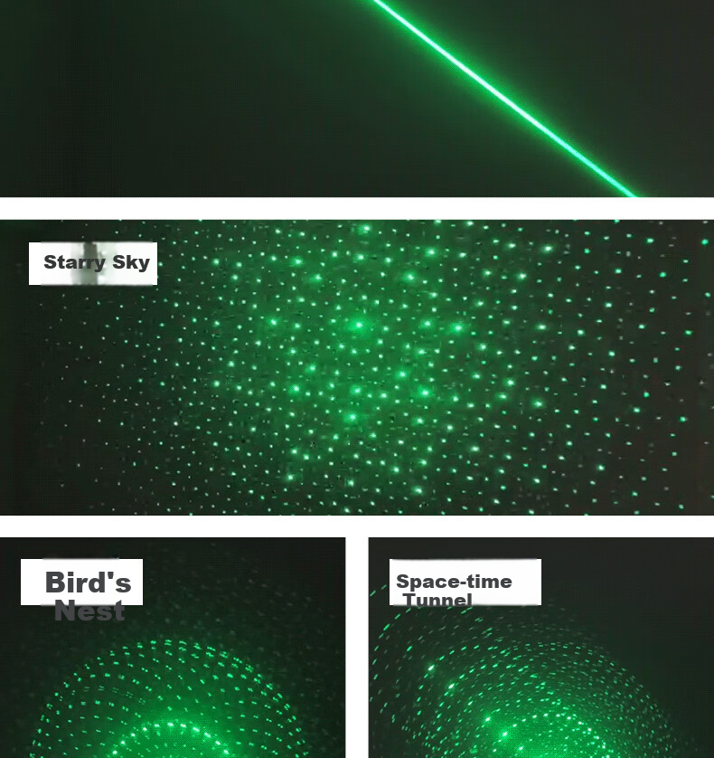 MOTIE Laser Pointer Green Light Long-Range High-Power Outdoor LED Screen Infrared Laser Light Accessories Engineering Leveling Cross One Star Effect Head 7-Pack 5