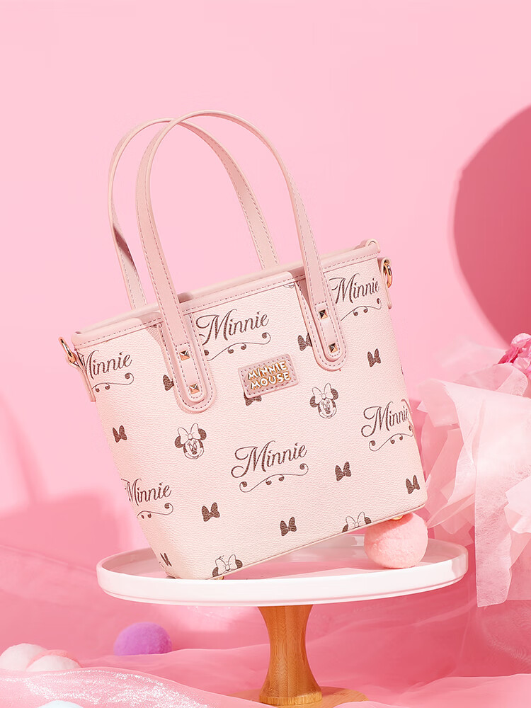Disney Handbag, Women's Bag, Minnie Shoulder Crossbody Bag, Basket-Shaped Small Purse, Gift Box Packaging, Birthday Present for Girls 4