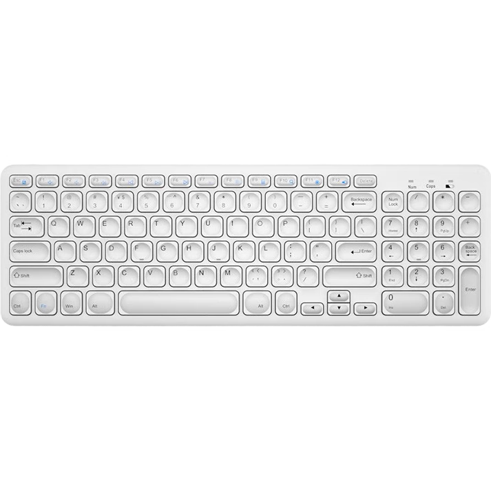 B.O.W Hangshi HW156S-A Wired Office Keyboard, Ultra-Thin Portable Silent, 96 Keys, Desktop And Laptop Keyboard, Chocolate Keys, White