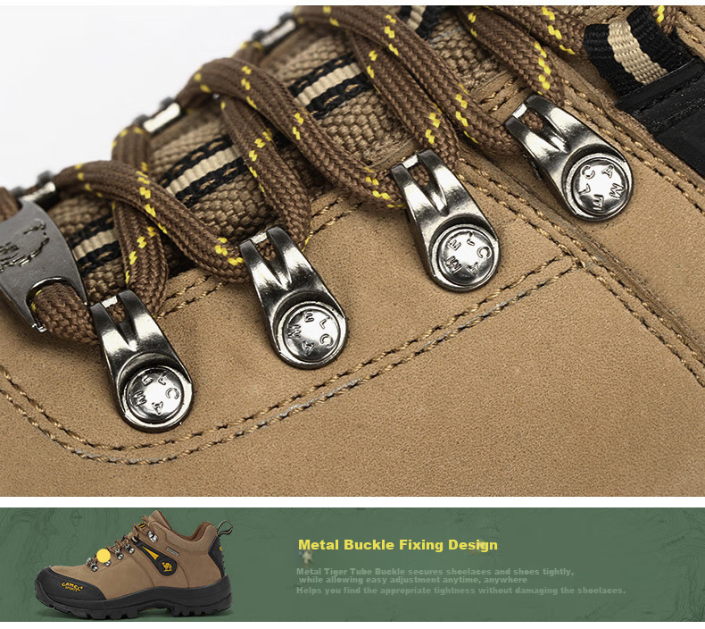 CAMEL Outdoor Hiking Shoes for Men, Durable Trekking Shoes, Cowhide Outdoor Footwear A63202a6015 Brown Size 42 12