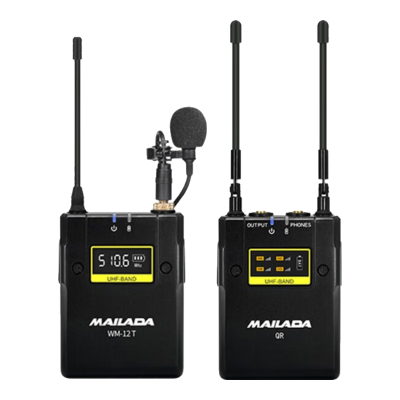 Mailada WM12 One-to-One Professional Wireless Lavalier Microphone Mini Wireless Mic Interview Vlog Microphone Sound Pickup Live Streaming Equipment DSLR Camera Recording Microphone