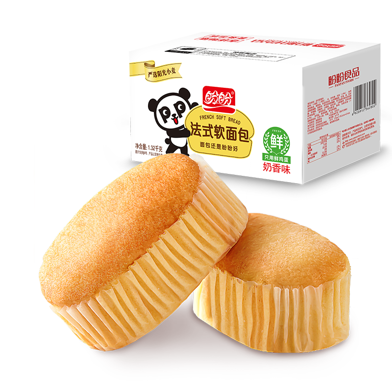 盼盼 法式软面包1320g 早餐面包办公室下午茶休闲零食点心奶香味