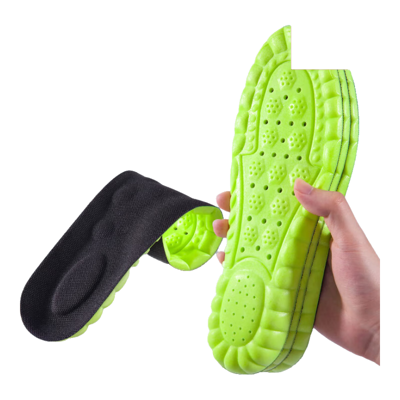 Warrior 2 Double Pack Insoles for Men, Sports Shock-Absorbing Soft Cushioning, Odor-Resistant Breathable Sweat-Absorbing Military Training 6050, 2 Pairs Green, Size 45-46