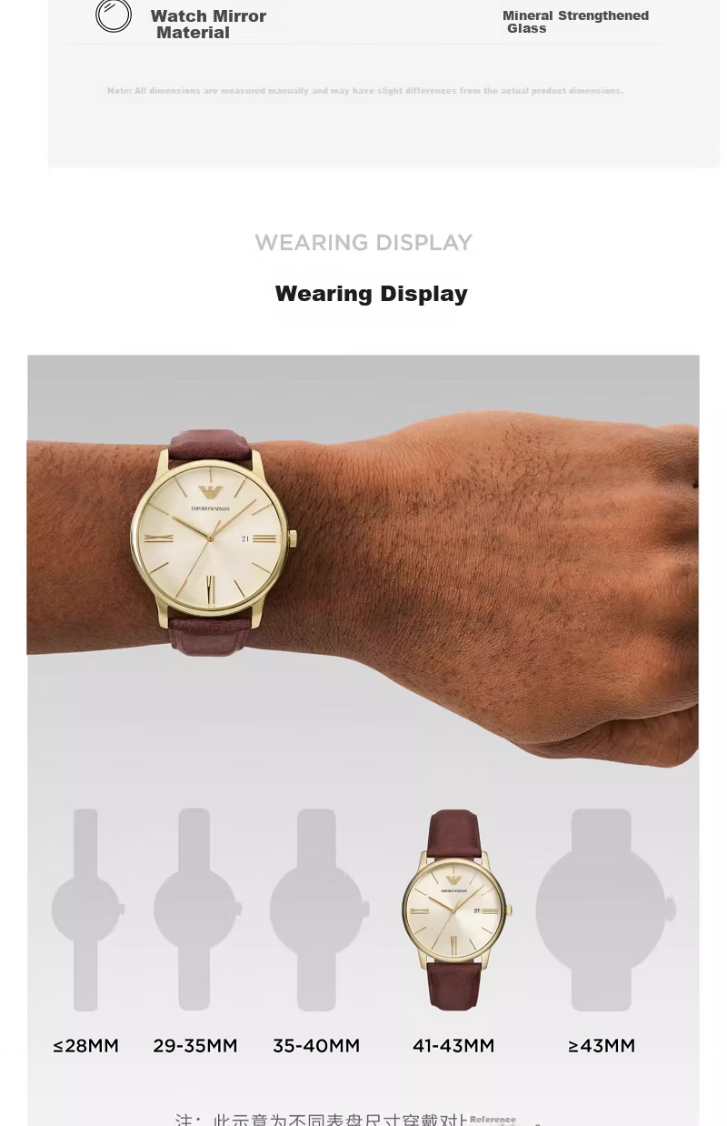 EMPORIO ARMANI Men's Watch, Simple Business Series, Brown Leather Strap Quartz Watch, Birthday Gift AR11610 3