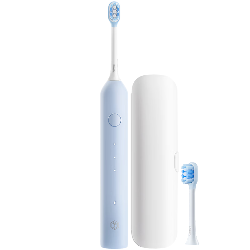 JD Original [Mid-Autumn Festival Gift] Sonicare Lite Electric Toothbrush, 120-Day Battery Life, Portable Storage, Professional Gum Care And Teeth Cleaning, 2 Brush Heads, Adult Student Business Trip Set for Couples, Tranquil Blue