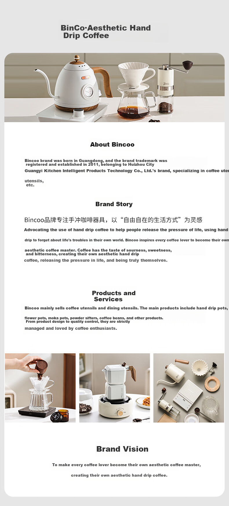 Bincoo Coffee Sharing Pot Glass Pour-Over Coffee Set with Scale V60 Filter Cup Drip Coffee Cup 13