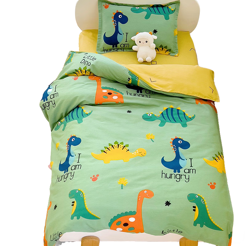 Yunjin Class A Pure Cotton Children's Duvet Cover, Single Piece, 100% Cotton, Kindergarten Cartoon Quilt Cover, 120x150cm, Dinosaur World