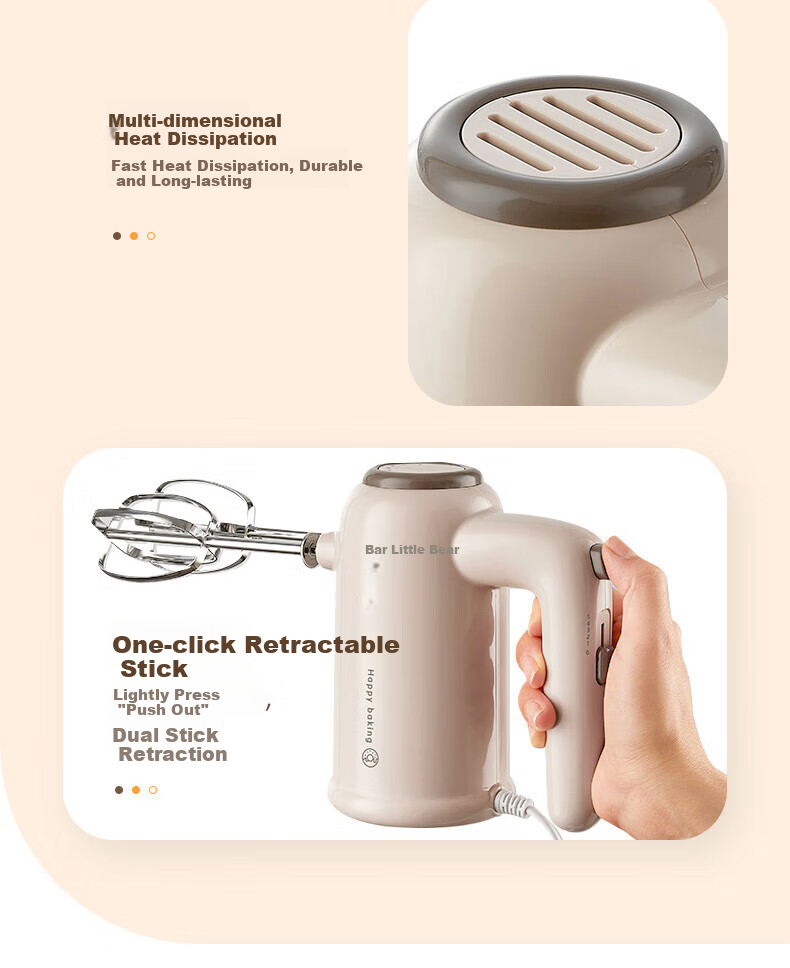 Bear Egg Beater Food Processor Whisk Electric Hand Mixer Home Blender with Stand Baking DDQ-D01U1 15