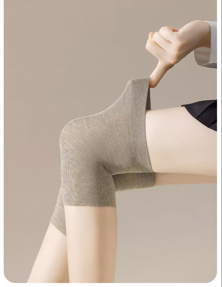 LangSha Women's Knee-Protection Stockings for Air-Conditioned Rooms, 7A Antibacterial Summer Mid-Calf Cold-Resistant High Knee-High Socks 11