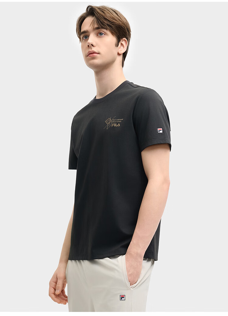 FILA Official Men's Short Sleeve T-Shirt 2026 Summer Casual Sports Basic Tee 3
